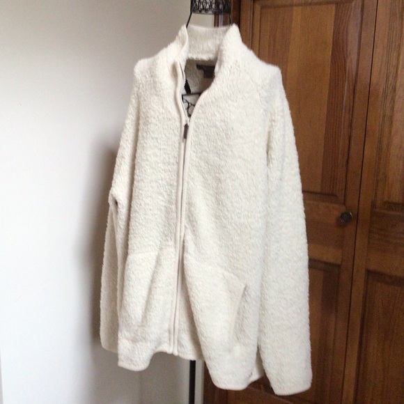 Natural Reflections Jackets & Blazers - Natural Reflections cream fleece Jacket 2X